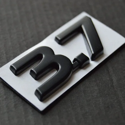 Miniatura 6 de 2x Emblemas de calcomanía de metal negro 3.7 para guardabarros laterales y maletero para Infiniti Q50 QX70 G37 G37X