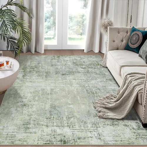 Miniatura 39 de Alfombra lavable de 4 x 6 pies para sala de estar, alfombra grande moderna para comedor y dormitorio, antideslizante, pelo bajo, 4 x 6 pulgadas