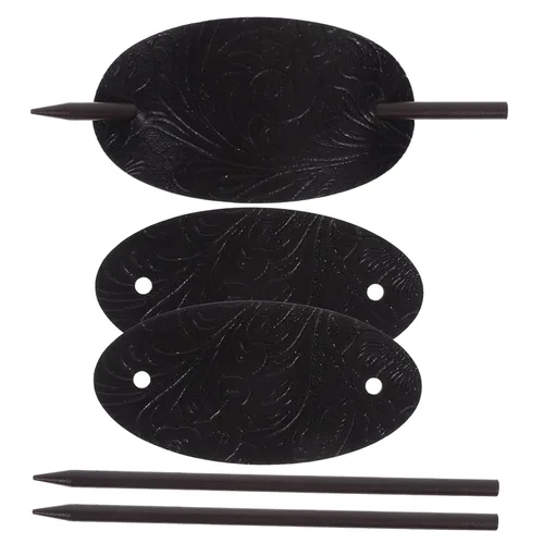 3 unids horquilla de cuero clip de pelo con palo pasadores de pelo diapositivas pelo titular de moño pelo para cabello grueso s clips de metal para