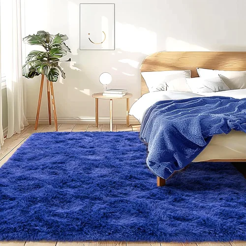 Miniatura 130 de Awaytail Alfombra Esponjosa Lavable 2x3 Pies, Pura Negra Alfombra para Silla de Escritorio Antideslizante, Alfombra Supersuave para Niños