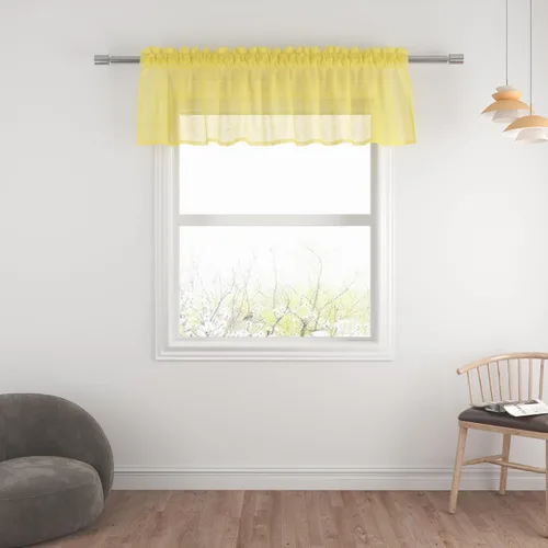Miniatura 90 de UPOPO Paneles de Cortina Beige Pequeños Cortinas Transparentes de Gasa de 16 Pulgadas de Largo Cortinas de Cocina de Voile con Textura de Lino