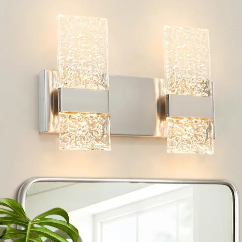 Miniatura 15 de Lámpara de tocador de baño moderna de cromo de 4 luces, elegantes accesorios de iluminación de baño de LED de cromo sobre espejo, accesorios