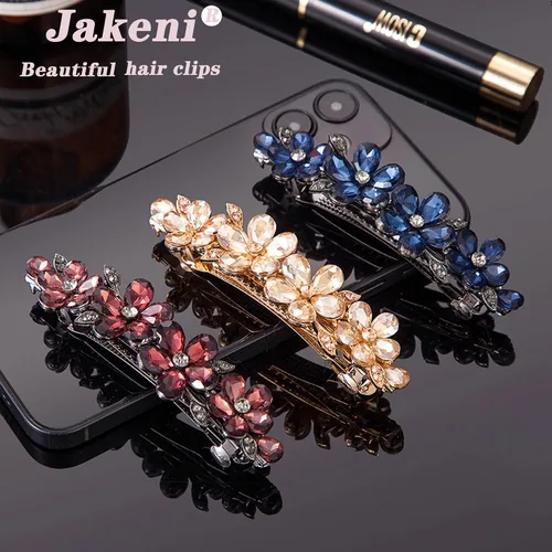 Miniatura 2 de Pinzas para el cabello para mujer, pasadores de pelo de novia con detalles de cristal, horquillas brillantes para bodas, novias y cabello largo