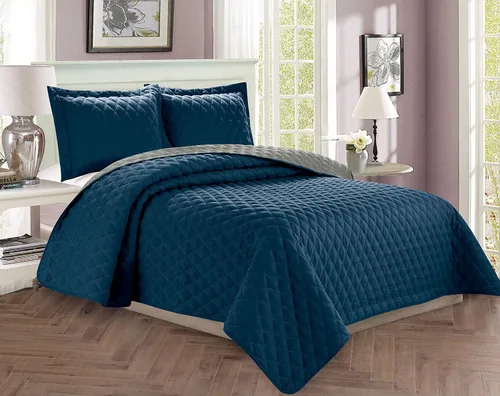 Elegant Comfort Juego de colcha de lujo de 3 piezas con diseño de diamante acolchado con fundas de almohada, peso pesado para todas las estaciones,