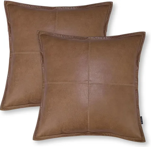 Miniatura 64 de Funda de almohada de piel de cordero – Funda de cojín para sofá, fundas decorativas para sala de estar o dormitorio de 20 x 20 pulgadas – Caja