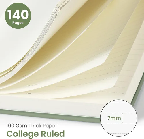 Miniatura 2 de Cuaderno rayado en espiral para mujeres y hombres, 140 páginas, cuaderno de tapa dura con rayas universitarias para trabajo y toma de notas, diarios