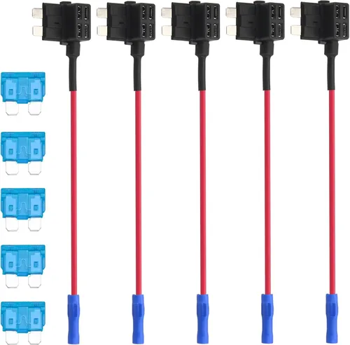 ZOOKOTO Paquete de 5 fusibles adaptador de grifo de 12 V con fusible de cuchilla ATO ATC estándar de 15 A para coches, camiones, barcos