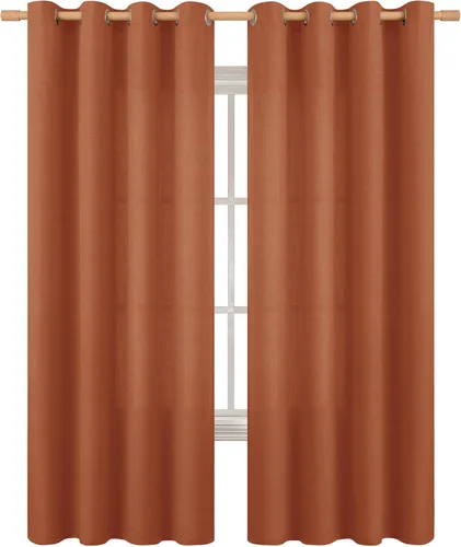 Miniatura 20 de BGment Cortinas de Lino Beige de 63 Pulgadas de Largo 2 Paneles - Tratamientos para Ventanas con Textura de Arpillera Filtrantes de Luz Cortinas