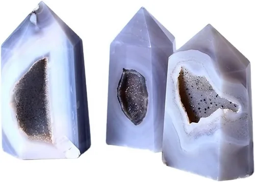 Miniatura 5 de Clúster de cristal natural Espécimen mineral ágata Geoda varita Piedra de cristal Cristal de geoda mineral (3.53-7.05 oz)