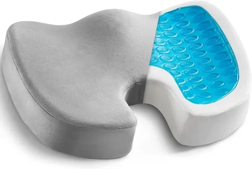 Miniatura 9 de Cojín de asiento de gel refrescante para sentarse durante mucho tiempo, almohada de espuma viscoelástica para aliviar el dolor de ciática, gel Negro