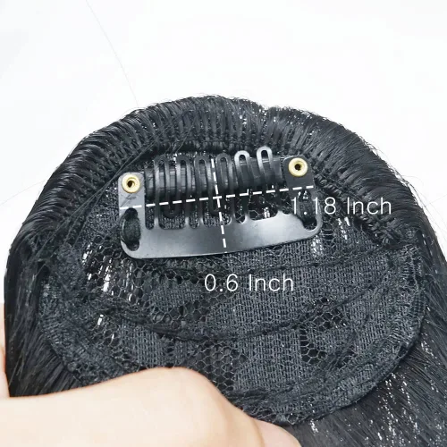 Miniatura 9 de Flequillo Clip de pelo sintético flequillo flequillo flequillo clip en extensiones de cabello en flecos frontal natural curvado plano limpio bang