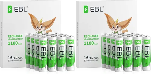 Miniatura 13 de EBL Baterías AAA recargables (16 unidades) Ready2Charge 1100mAh 1.2V Batería Ni-MH