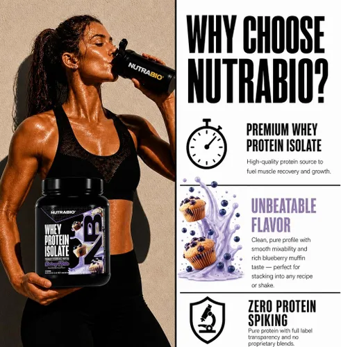 Miniatura 4 de NutraBio - 100% Aislado de proteína de suero de leche
