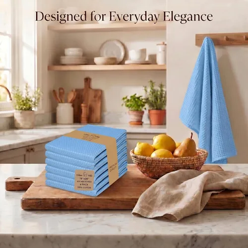 Miniatura 234 de Urban Villa Toallas de cocina 100% algodón para cocina (juego de 6) 20"x30" toallas de cocina altamente absorbentes, juego de ropa de cocina