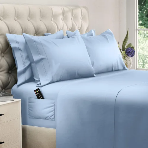 Miniatura 10 de DREAMCARE Juego de sábanas California King, 6 piezas, sábanas refrescantes para cama, sábanas Cal King de hasta 21 pulgadas de profundidad, 02