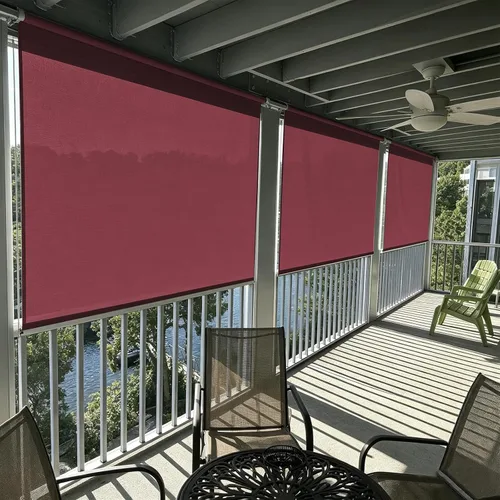 Miniatura 6 de Persianas enrollables inalámbricas para exteriores, tela filtrante de luz roja, persianas para exteriores, protección UV prémium para puertas