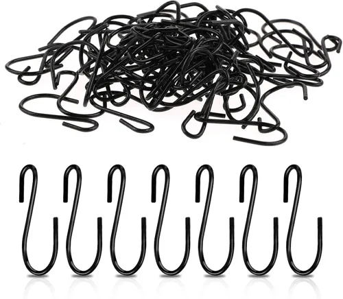 Mozeat Lens 60 ganchos en S – Mini ganchos en S, gancho de alambre de hierro para colgar joyas, utensilios de cocina pequeños, plantas en maceta,