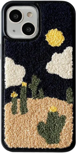 Miniatura 19 de Funda de briquetas linda y esponjosa para iPhone 14, 6.1 pulgadas (negro)