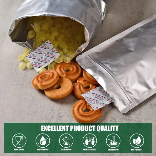 Miniatura 4 de 120 bolsas de Mylar para almacenamiento de alimentos con absorbentes de oxígeno de 120 x 300 cc, bolsas de Mylar de 9 mil, 1 galón, 1 cuarto