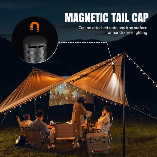 Miniatura 3 de Brinyte Linterna LED recargable E18 con base magnética para iluminación manos libres, 1200 lúmenes, luz de bolsillo EDC compacta y brillante, IP68