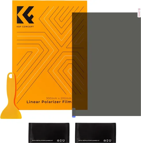 K&F CONCEPT Película polarizante lineal 7.87x11.81 pulgadas A4 polarizado película óptica 7.9x11.8 in para pantalla física educativa