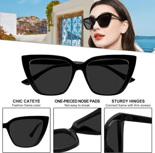 Miniatura 4 de Cat Eye Reading Sunglasses for Women Large Sun Glasses with Full Readers 1.0 1.25 1.5 1.75 to 4.0 UV Protection
