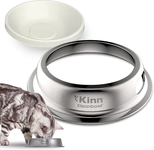 Miniatura 9 de Kinn Whisker Fatigue - Cuenco para gatos compostable y desechable para alimentos o agua, 24 onzas (50 repuestos), plato para gatos apto para bigotes