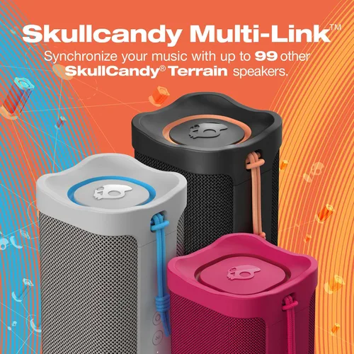 Miniatura 6 de Skullcandy Terrain XL - Altavoz Bluetooth Inalámbrico IPX7, Altavoz Portátil Impermeable, Batería de 18 Horas, Correa de Muñeca de Nylon, Estéreo