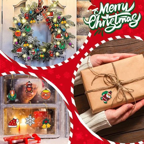 Miniatura 5 de Syhood Juego de 63 piezas de adornos mini para árbol de Navidad, decoración de árbol de Navidad, gadget de minifalda, estrella topper, adorno