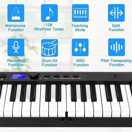 Miniatura 4 de BX2 - Piano electrónico plegable de 88 teclas, tamaño completo, teclas semipesadas, piano portátil, la tecla táctil de fuerza, compatible