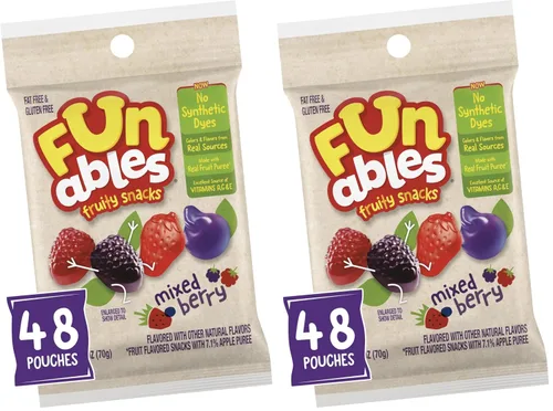 Miniatura 10 de Bocadillos de fruta Funables, bocadillos de bayas mixtas, paquetes de 2.5 onzas (paquete de 48)