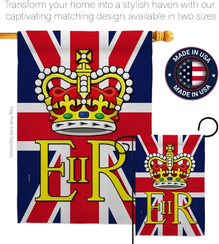 Miniatura 4 de Bandera de jardín Elizabeth Reginal II – Juego de colgador para buzón de correo Sweet Life Sympathy Remembrance Memorial Bereavement Love Support