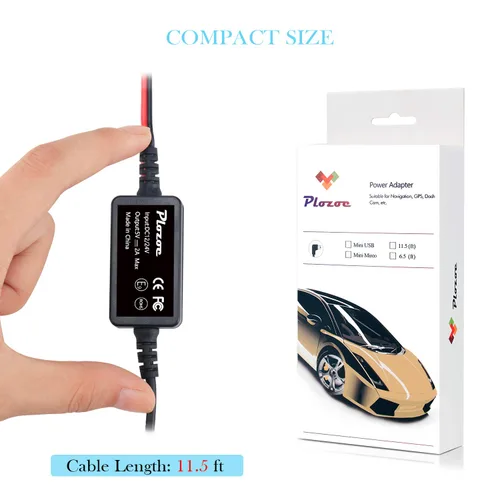 Miniatura 4 de Kit de cable duro para cámara de salpicadero, kit de cable duro micro USB para cámara de salpicadero, Plozoe de 12 V-24 V a 5 V, cable