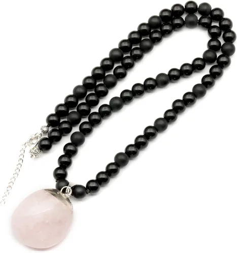 Miniatura 12 de Colgante de turmalina cruda natural, Collar de cuentas de ónix negro genuino, Collar de piedra negra, Collar de piedras preciosas, Cuentas de 0.315