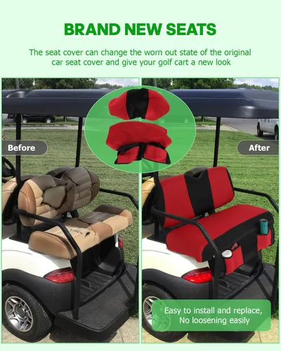 Miniatura 5 de SCITOO Funda de asiento para carrito de golf EZGO TXT, funda de asiento suave y cómoda, fácil de instalar