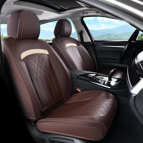 FLORICH Fundas de asiento delantero de automóvil, fundas de asiento de cuero para automóviles, protector de asiento de automóvil, impermeable,