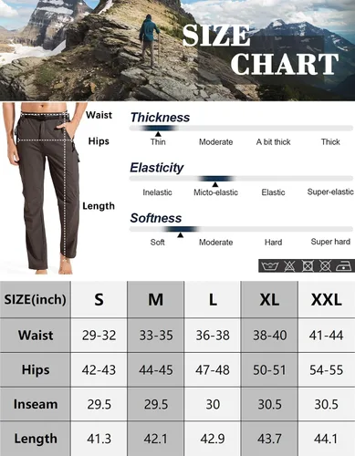 Miniatura 6 de WENRONSTA Pantalones cargo de senderismo para hombre, secado rápido, ligeros, impermeables, 6 bolsillos, para exteriores, pesca, montaña
