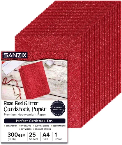 Miniatura 11 de SANZIX 25 hojas de papel de cartulina negra con purpurina - 8.2"x11.7", 110lb 300 GSM, cartulina negra brillante pesada con purpurina para álbumes