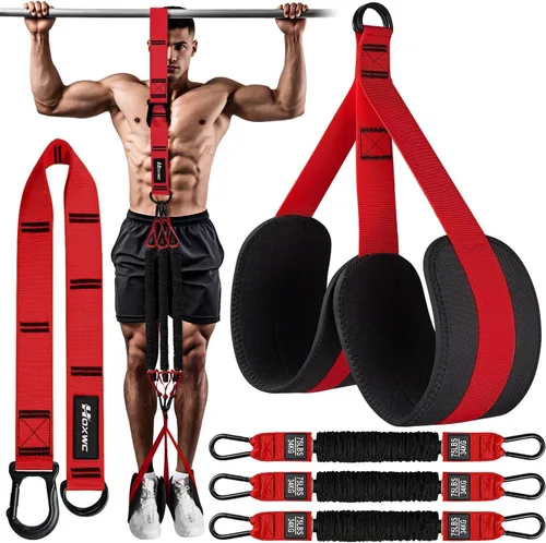 Miniatura 10 de HOXWC Bandas de Asistencia para Flexiones, Banda de Resistencia Ajustable de Alta Resistencia para Flexiones, 3 Bandas de Flexiones, Tejido Cómodo