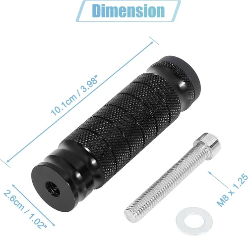 Miniatura 2 de F FIERCE CYCLE 1 par de reposapiés de aluminio de 6mm para motocicleta, set trasero plegable, reposapiés para motociclismo, estribo negro