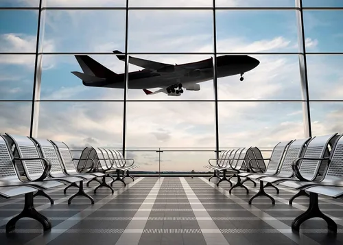 Miniatura 4 de RUINI - Telón de fondo de fotografía para terminal de aeropuerto, salida de avión, decoración de fiesta, 7 x 5 pies