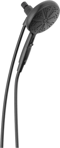 Delta Faucet Cabezal de Ducha Magnético SureDock de 6 Pulverizadores con Rociador de Mano, Cabezal de Ducha Negro con Manguera, Cabezales de Ducha y