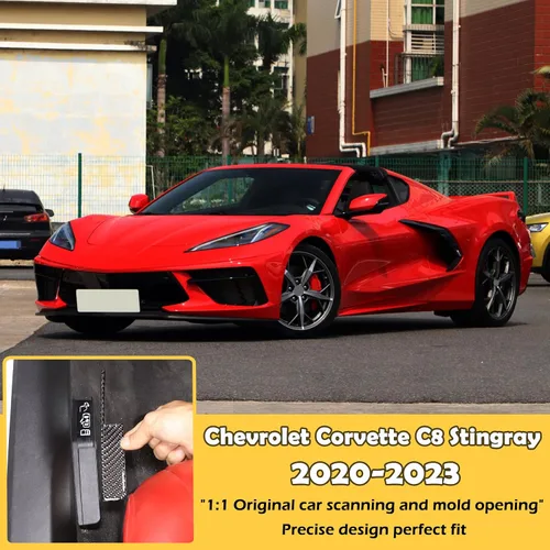 Miniatura 6 de Adhesivo de interruptor de cerradura de puerta de emergencia de fibra de carbono 3D suave Compatible con Corvette C8 Stingray Z06 Z51 2020 2021 2022