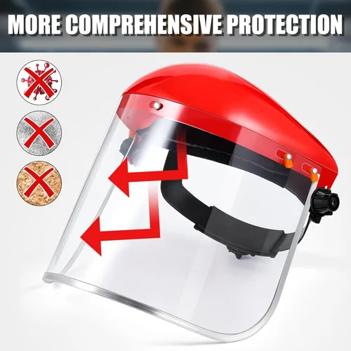 Miniatura 4 de Copkim Paquete de 3 Caretas de Seguridad Faciales para Esmerilado Transparente de Cara Completa Resistente a Impactos Seguridad PET Careta Completa