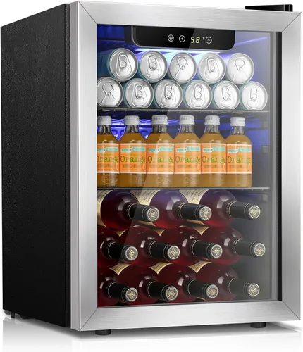 Miniatura 8 de Kismile Mini refrigerador refrigerador de bebidas de 36L para 12 botellas de 50 latas, refrigerador de bebidas de 1.3 pies cúbicos con marco