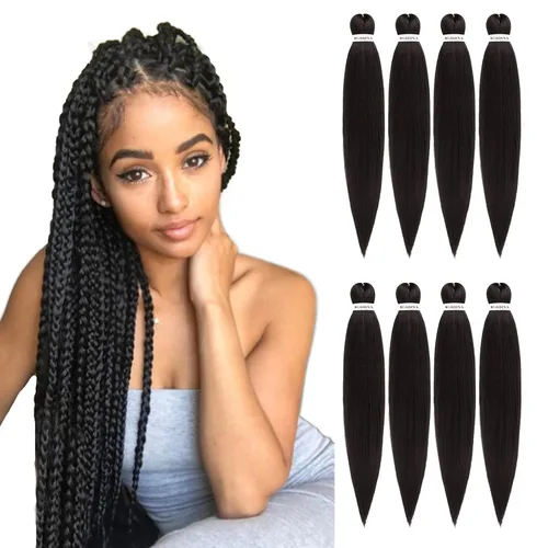 Miniatura 38 de Cabello trenzado preestirado - 12 pulgadas, 8 paquetes, cabello trenzado corto natural negro para trenzas torcidas o en caja, extensiones de cabello