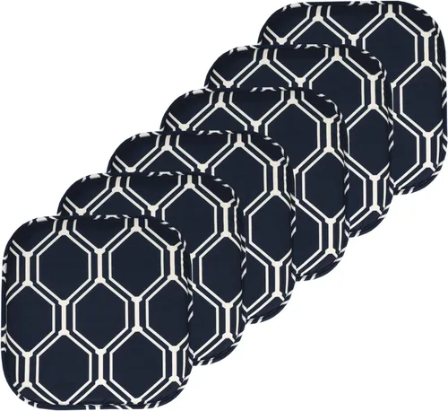 Miniatura 75 de Sweet Home Collection Cojines de espuma viscoelástica para silla, antideslizantes, diseño de panal de abeja, 16 x 16 pulgadas, paquete de 2