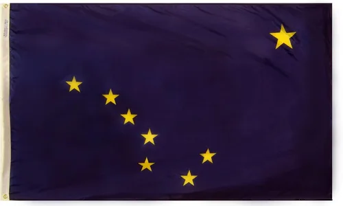 Miniatura 5 de Annin Flagmakers Bandera del estado de Alaska fabricada en Estados Unidos según las especificaciones de diseño oficiales del estado, 2 x 3 pies