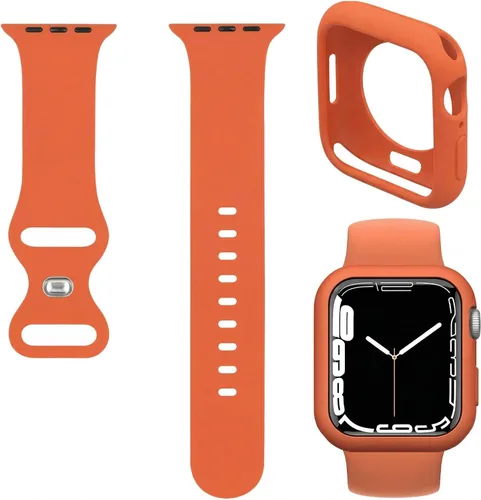 Miniatura 12 de Funda de silicona suave con correa compatible con Apple Watch de 1.92 pulgadas, 1.81 pulgadas, 1.77 pulgadas, 1.73 pulgadas, 1.654 pulgadas, 1.614