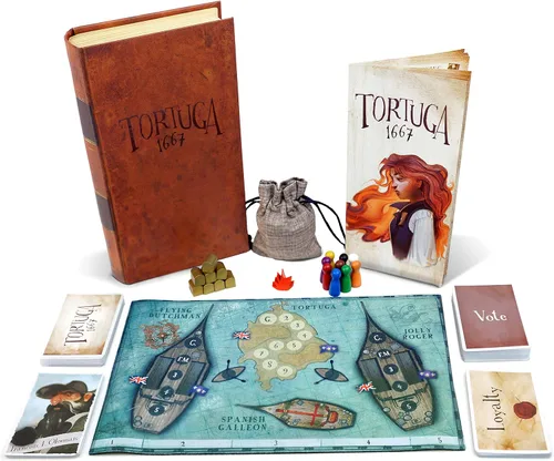 Facade Games Tortuga 1667 Juego de mesa, juego de cartas de saqueo de tesoros, estrategia, engaño y suerte para 2-9 jugadores